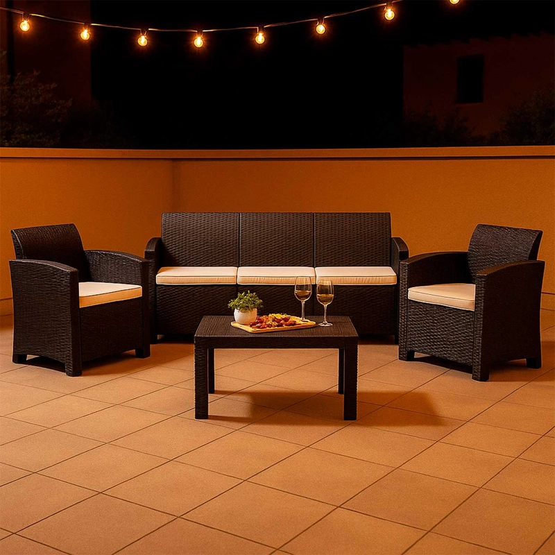 JUEGO SET TERRAZA NORTHWEST NW-SF25P MILANO 4 PIEZAS CON COJÍN - 7