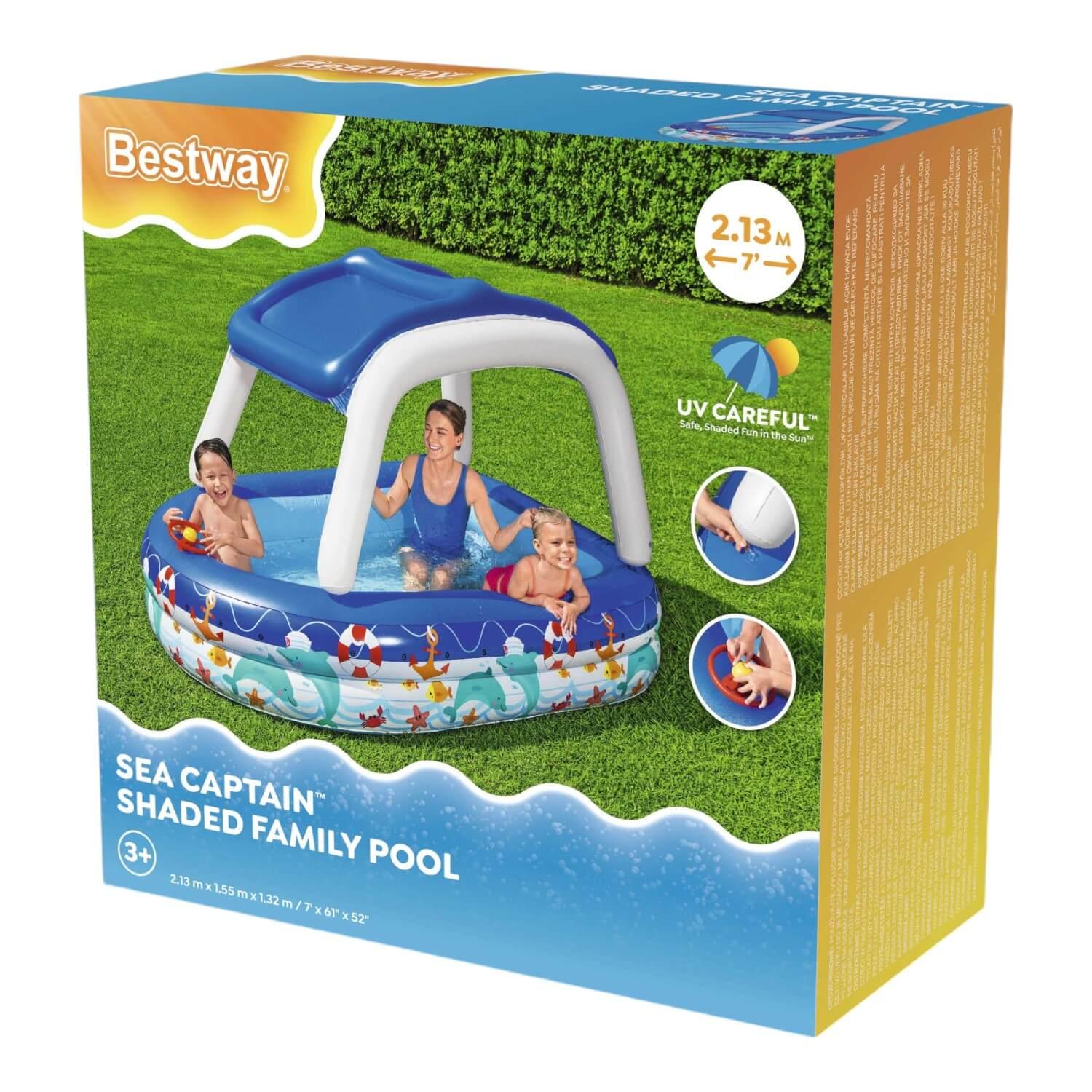 PISCINA INFLABLE BESTWAY 54370 CON TOLDO DESMONTABLE 213X155X132 CM - 4