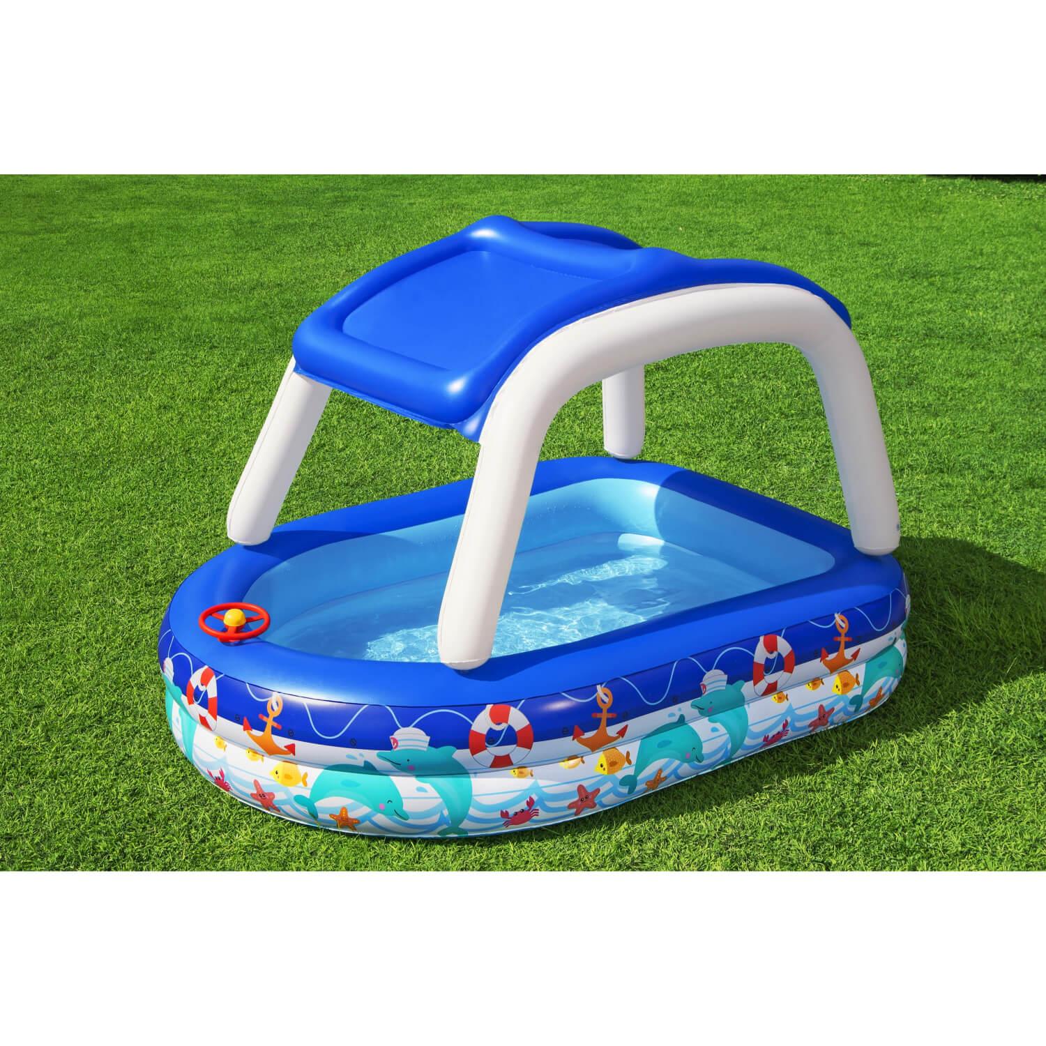 PISCINA INFLABLE BESTWAY 54370 CON TOLDO DESMONTABLE 213X155X132 CM - 6
