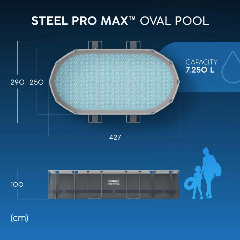 PISCINA BESTWAY OVALADA FILTRO + ACCESORIOS 4.27X2.50X1M - 2