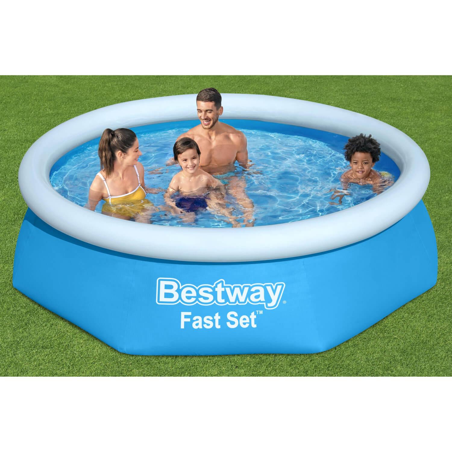 PISCINA BESTWAY REDONDA FACIL ARMADO 2.44MX61CM AZUL - 2
