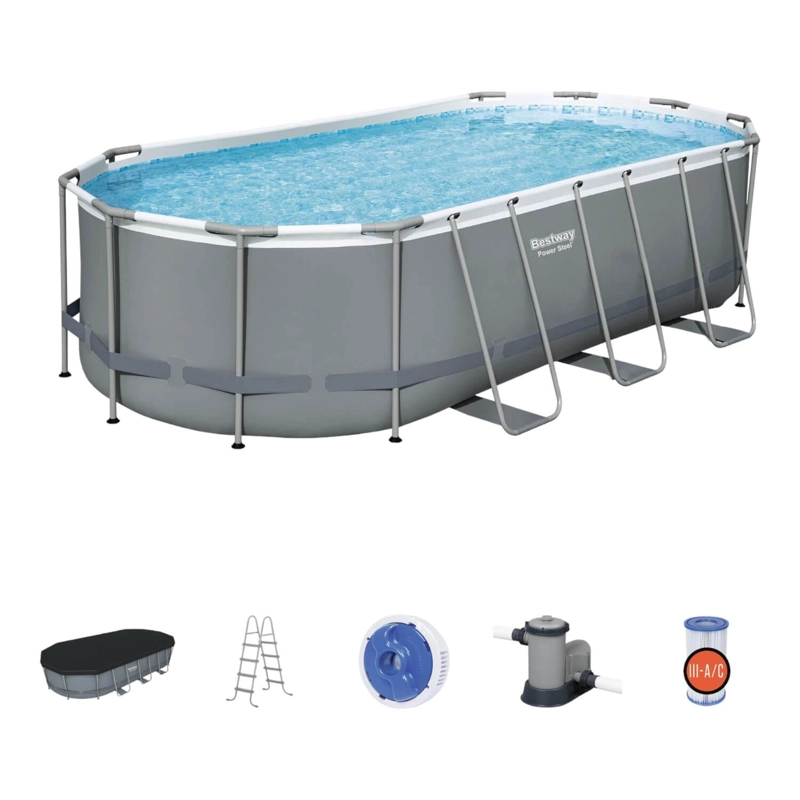 PISCINA BESTWAY OVALADA 5.49X2.74X1.22M FILTRO + ACCESORIOS - 1