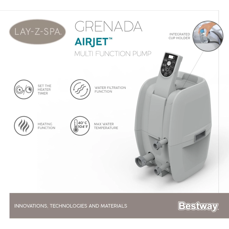 HOT TUB BESTWAY 60135 71X236 CM SPA INFLABLE GRENADA 8 PERSONAS - 5