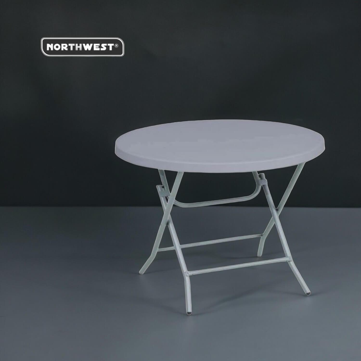 MESA PLEGABLE NORTHWEST NW-81G REDONDA 80X74 CMS GRIS - 2