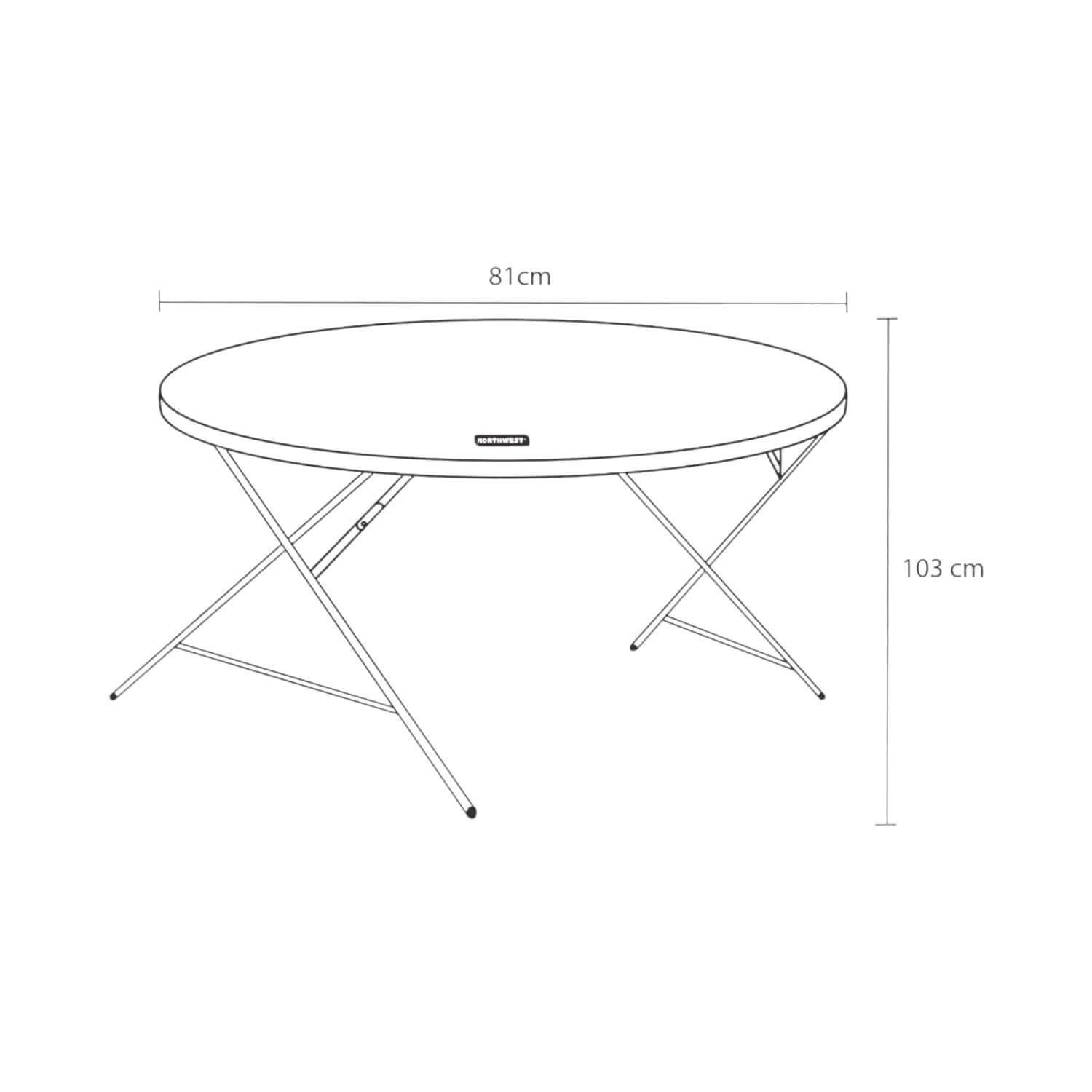 MESA PLEGABLE NORTHWEST NW-81G REDONDA 80X74 CMS GRIS - 5