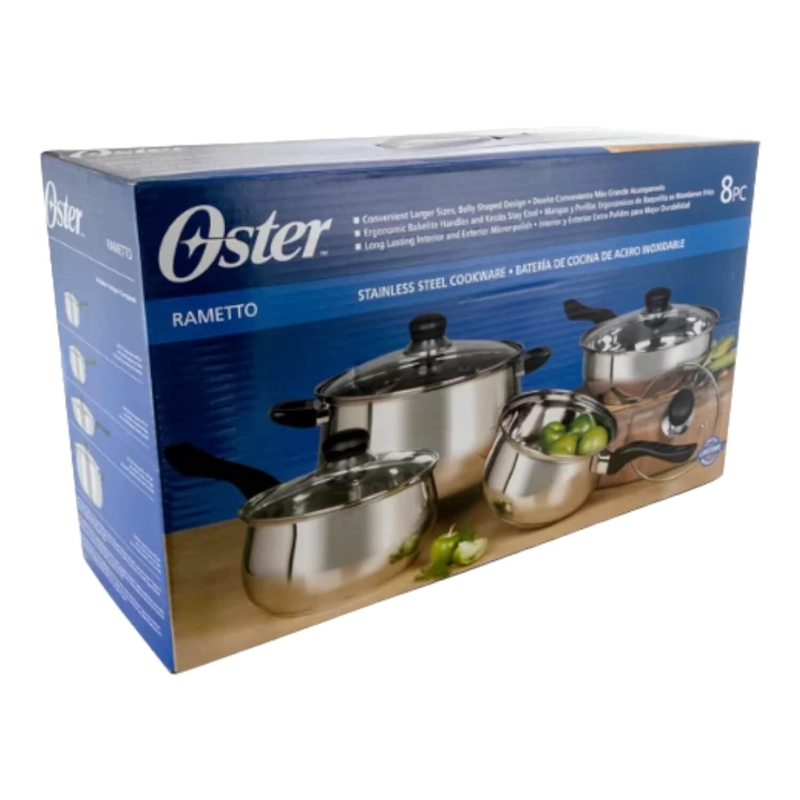 OSTER BATERIA DE COCINA RAMETTO ACERO INOX 8 PIEZAS - 2