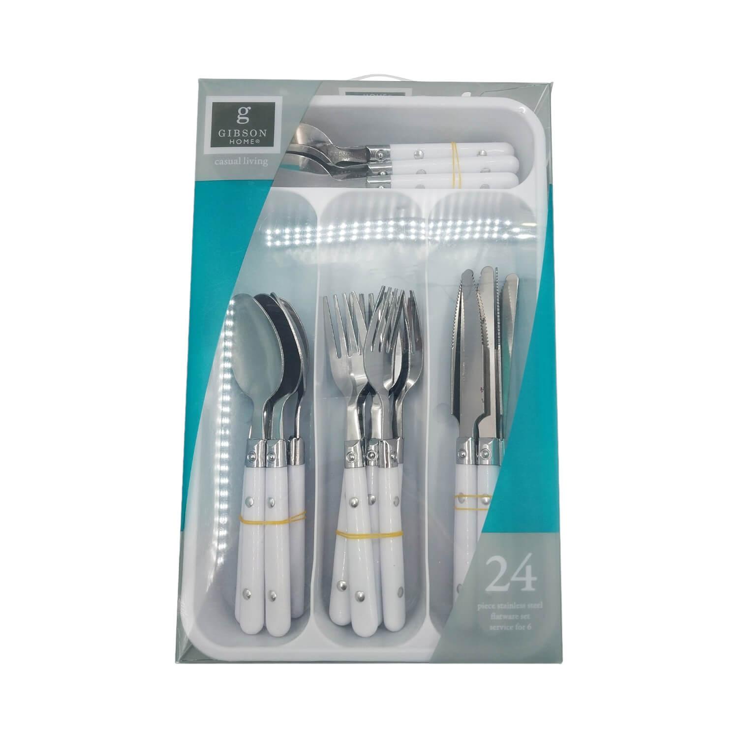 SET DE CUBIERTOS CASUAL LIVING 24 PIEZAS BLANCO GIBSON HOME - 1