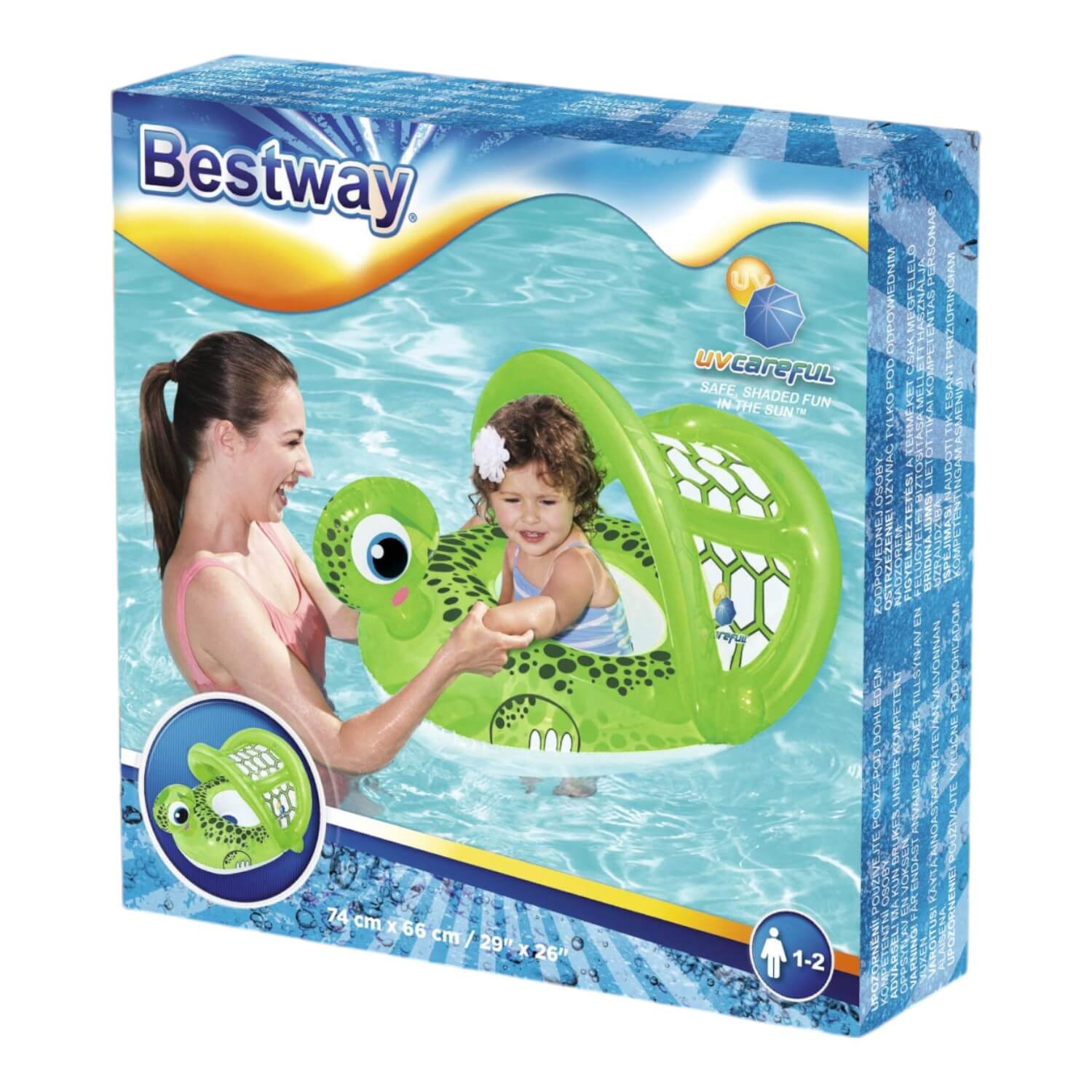 BOTE INFLABLE BESTWAY 34094 TORTUGA CON TECHO NIÑOS 1-2 AÑOS - 3