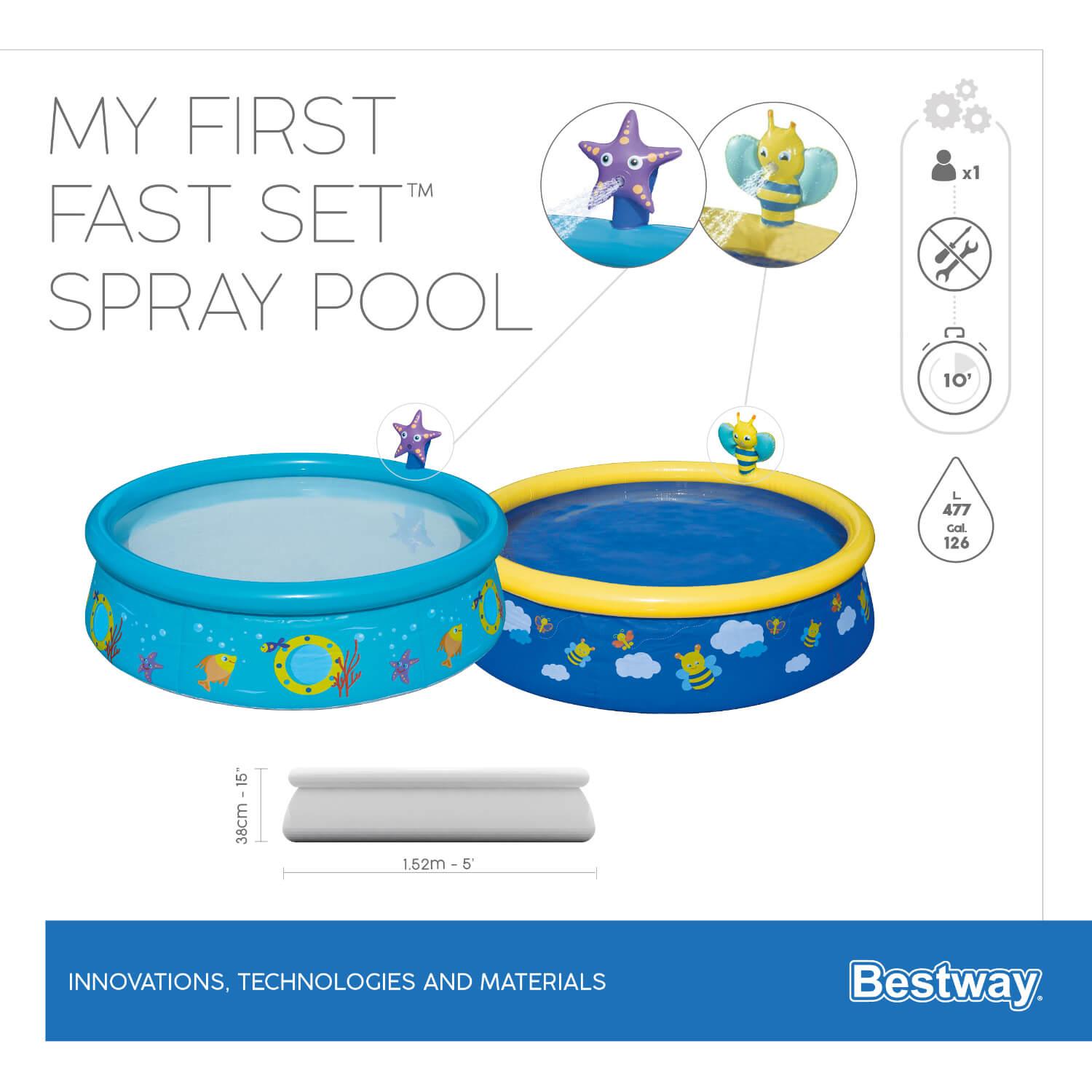 PISCINA BESTWAY 57326 REDONDA FÁCIL ARMADO 1.52MX38 CM - 2