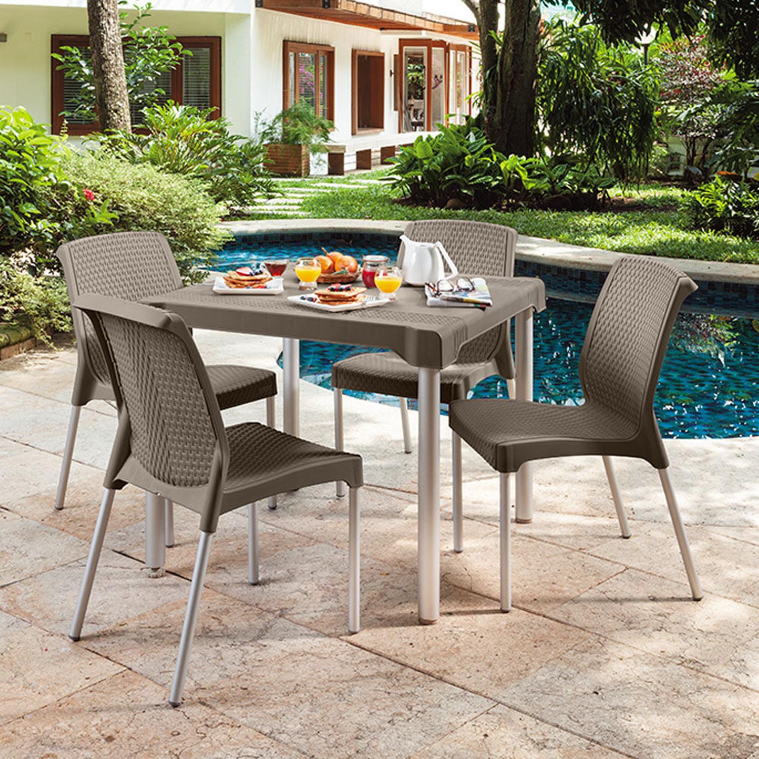 MESA RIMAX RX9408 TERRAZA PATAS ALUMINIO 85X85 CM SHIA - 2