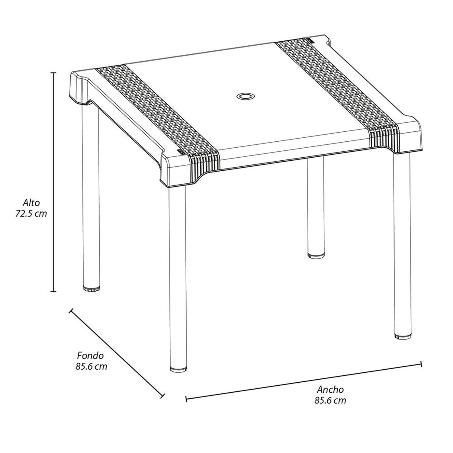 MESA RIMAX RX9408 TERRAZA PATAS ALUMINIO 85X85 CM SHIA - 6