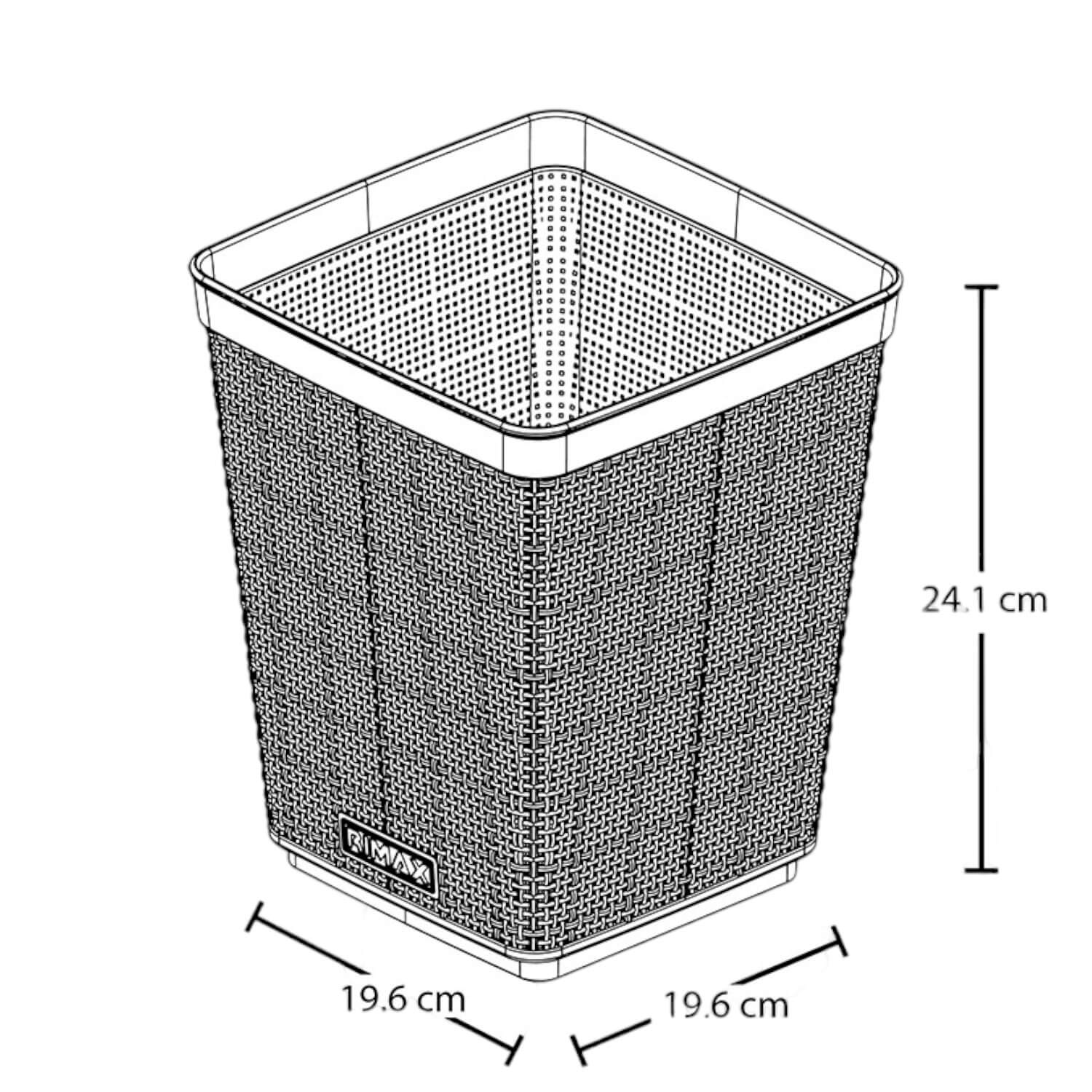 PAPELERA 6L FIGUE GRIS HIELO 19X24CMS RIMAX - 3
