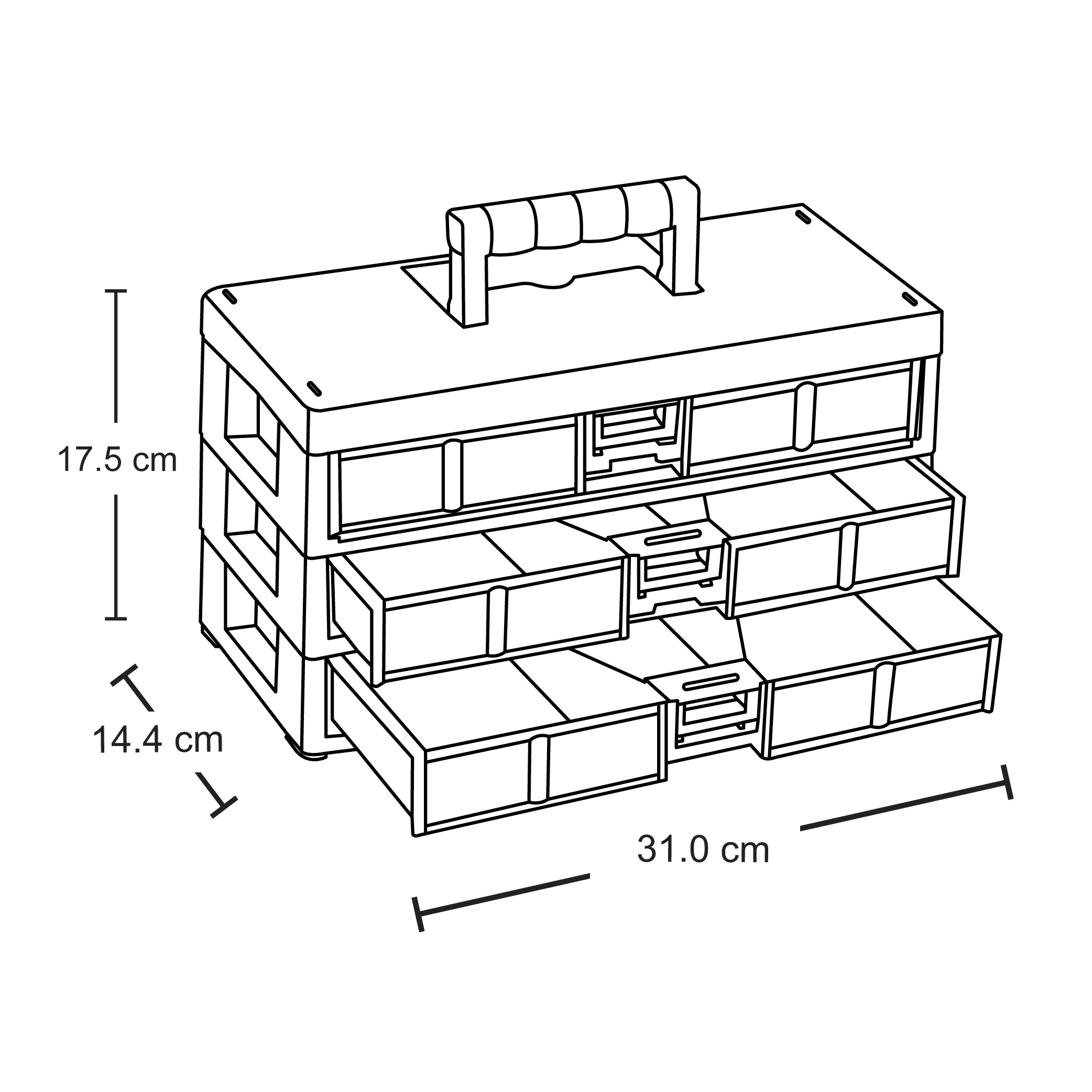 CAJA ORGANIZADORA RIMAX RX3452 MODULAR 3 NIVELES 31X14X17 CM - 2