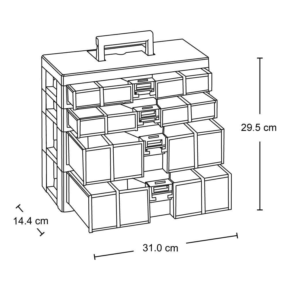 CAJA ORGANIZADORA RIMAX RX3460 MODULAR 2X2 4 NIVELES 31X14X29 CM - 3