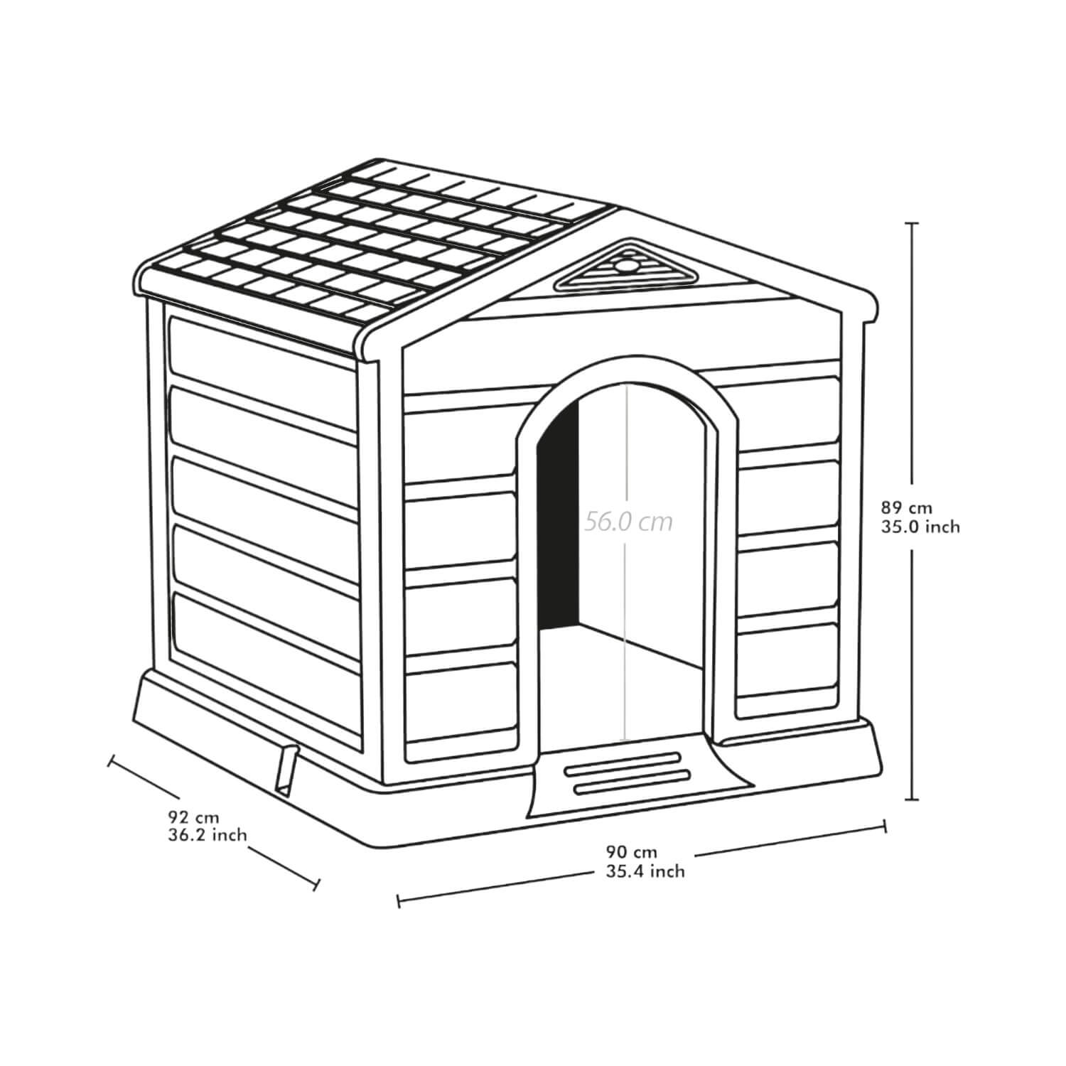 CASA PERRO RX12700 RIMAX GRANDE TECHO ROJO 92X90X89 CM - 3