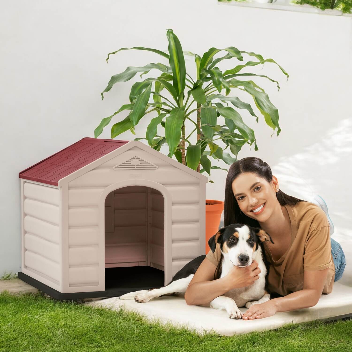 CASA PERRO RX12701 RIMAX PEQUEÑA TECHO ROJO 68X61X58 CM - 2