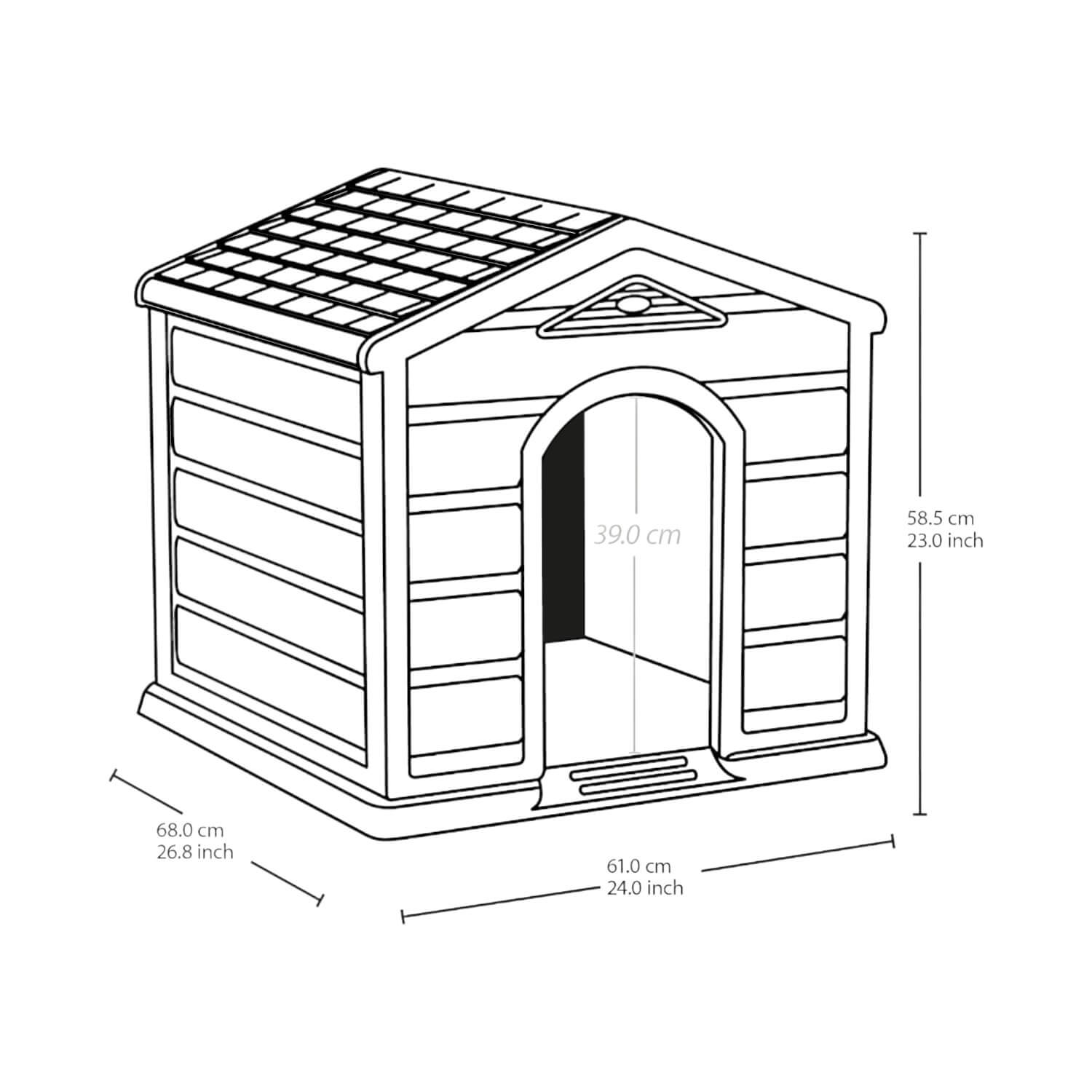 CASA PERRO RX12701 RIMAX PEQUEÑA TECHO ROJO 68X61X58 CM - 3