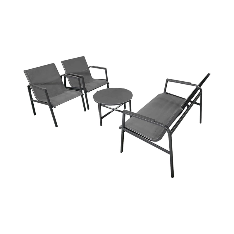 JUEGO SET TERRAZA NORTHWEST NW-SM01 LIBRE DISPOSICIÓN GRIS PORTOFINO 4 PIEZAS CON COJIN - 2