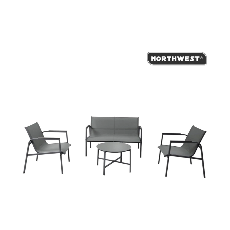 JUEGO SET TERRAZA NORTHWEST NW-SM01 LIBRE DISPOSICIÓN GRIS PORTOFINO 4 PIEZAS CON COJIN - 3