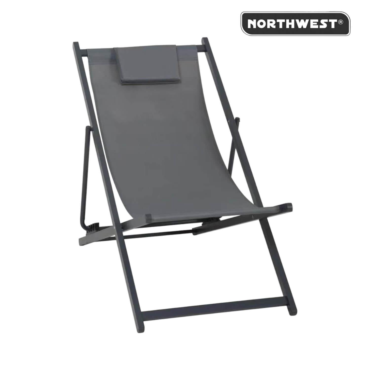 SILLA REPOSERA NORTHWEST NW-SP01 PLAYA PISCINA PLEGABLE NEW PORT GRIS - 3