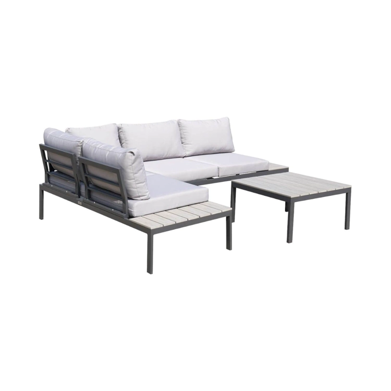 JUEGO SET TERRAZA NORTHWEST NW-SM02 GRIS COSTA BRAVA 3 PIEZAS CON COJIN - 3