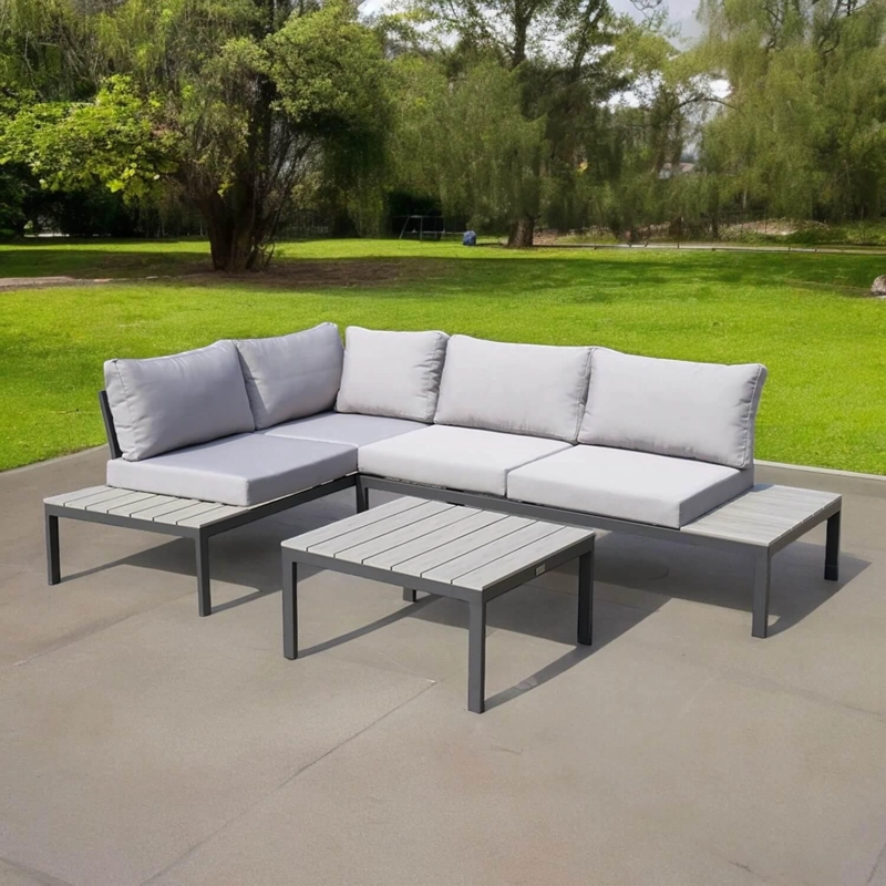 JUEGO SET TERRAZA NORTHWEST NW-SM02 GRIS COSTA BRAVA 3 PIEZAS CON COJIN - 5