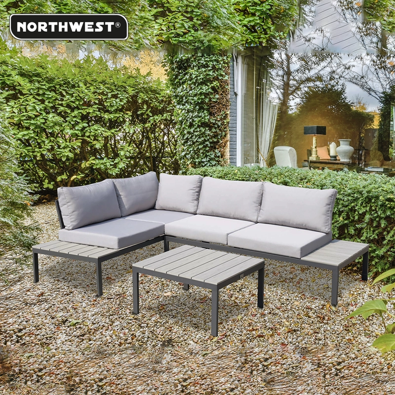 JUEGO SET TERRAZA NORTHWEST NW-SM02 GRIS COSTA BRAVA 3 PIEZAS CON COJIN - 6