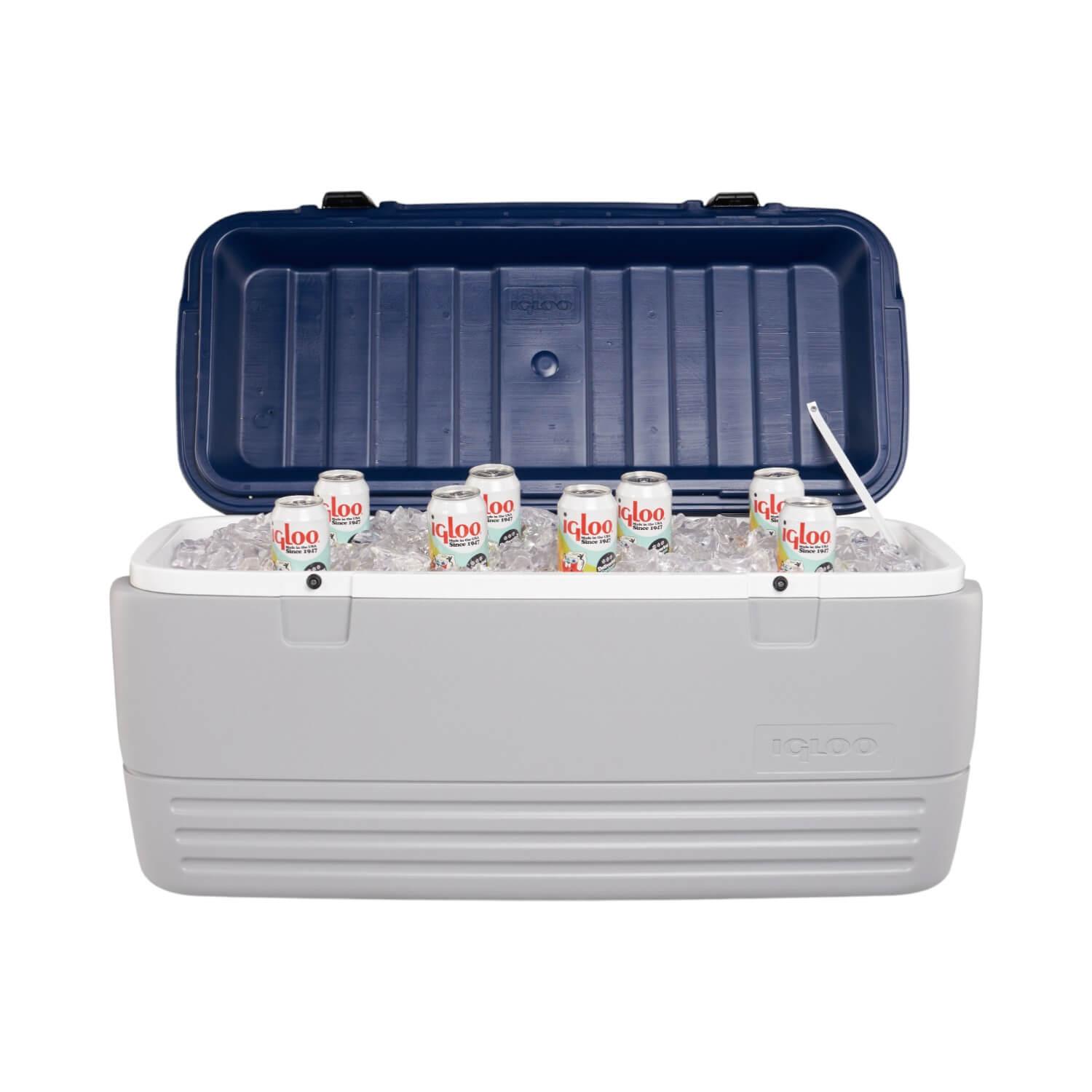 COOLER IGLOO NEVERA HIELERA MAXCOLD GRIS 113 LITROS AZUL IG49007 - 9