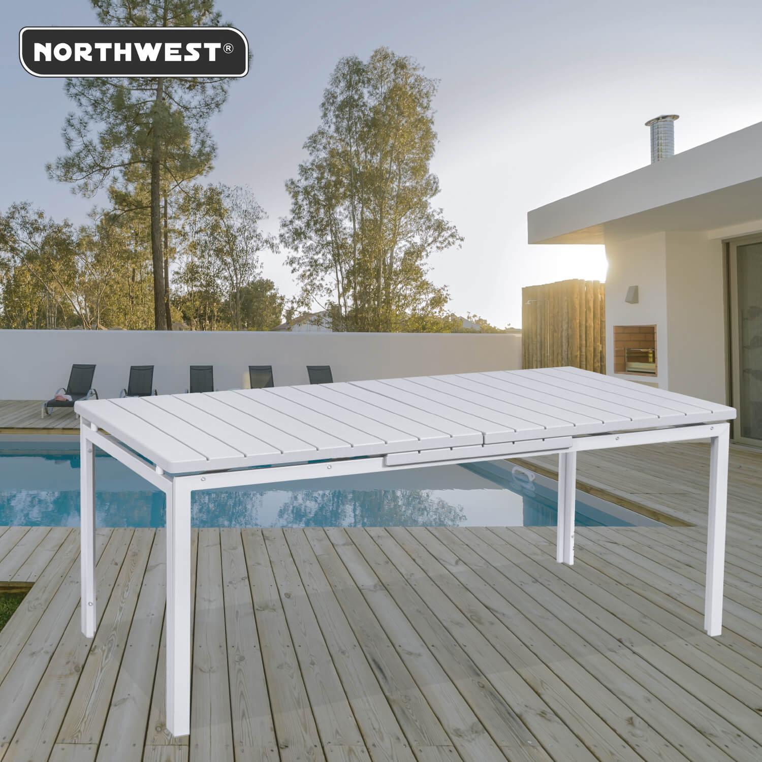 MESA TERRAZA NORTHWEST NW-EXT03 EXTENDIBLE IMPERMEABLE 90X180 240CM ACERO - 4