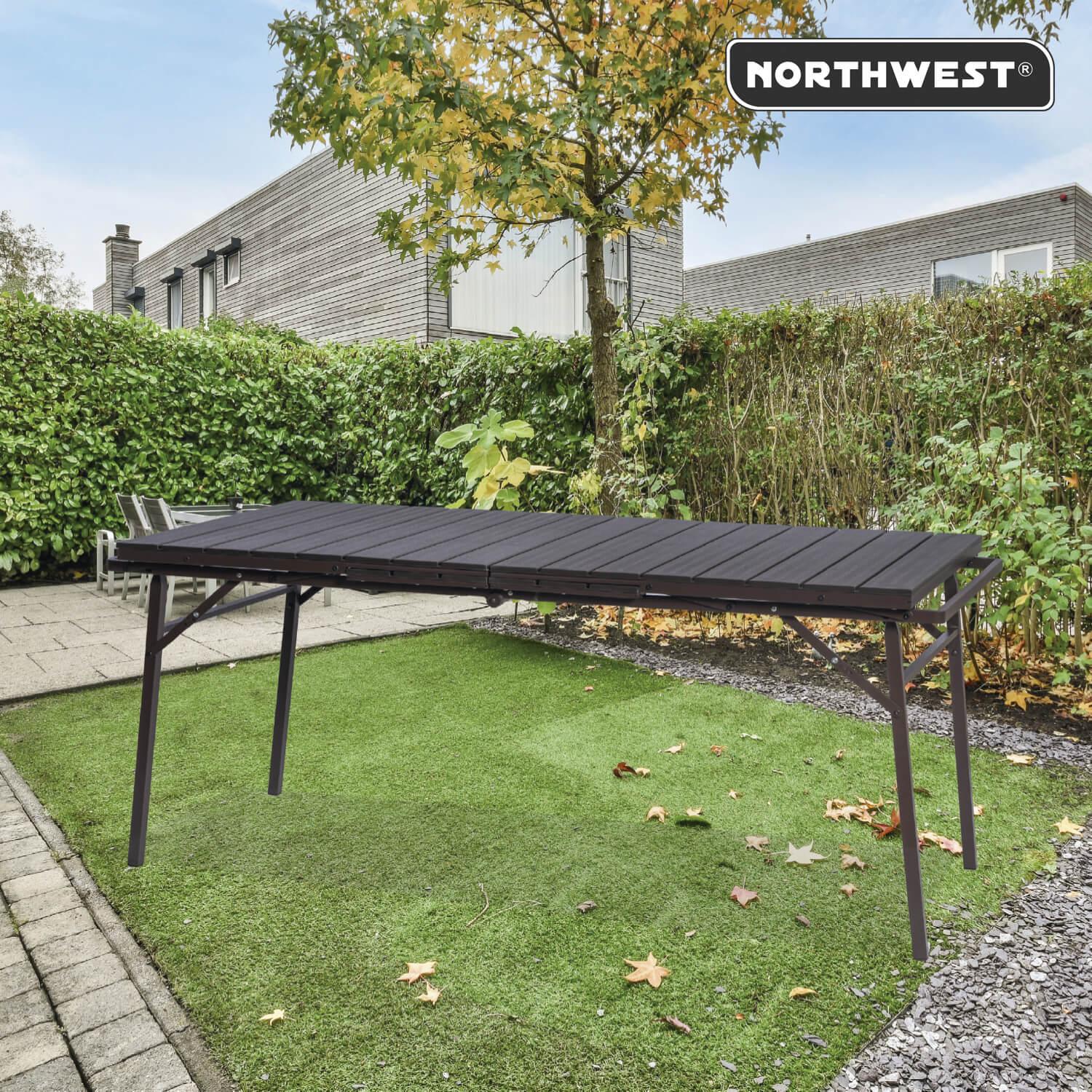 MESA TERRAZA NORTHWEST NW-EXT02 EXTENDIBLE PLEGABLE 78X166 214CM ACERO - 5