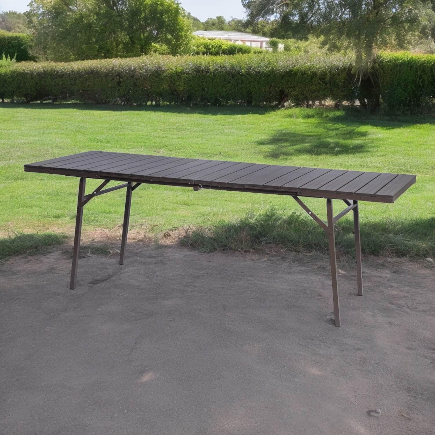 MESA TERRAZA NORTHWEST NW-EXT02 EXTENDIBLE PLEGABLE 78X166 214CM ACERO - 6