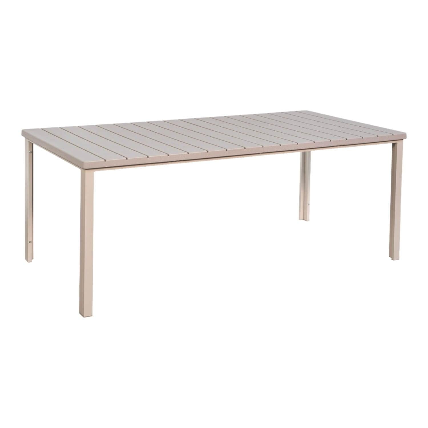 MESA TERRAZA NORTHWEST NW-DM05 POLYWOOD IMPERMEABLE 180X90CM BLANCO ACERO - 1