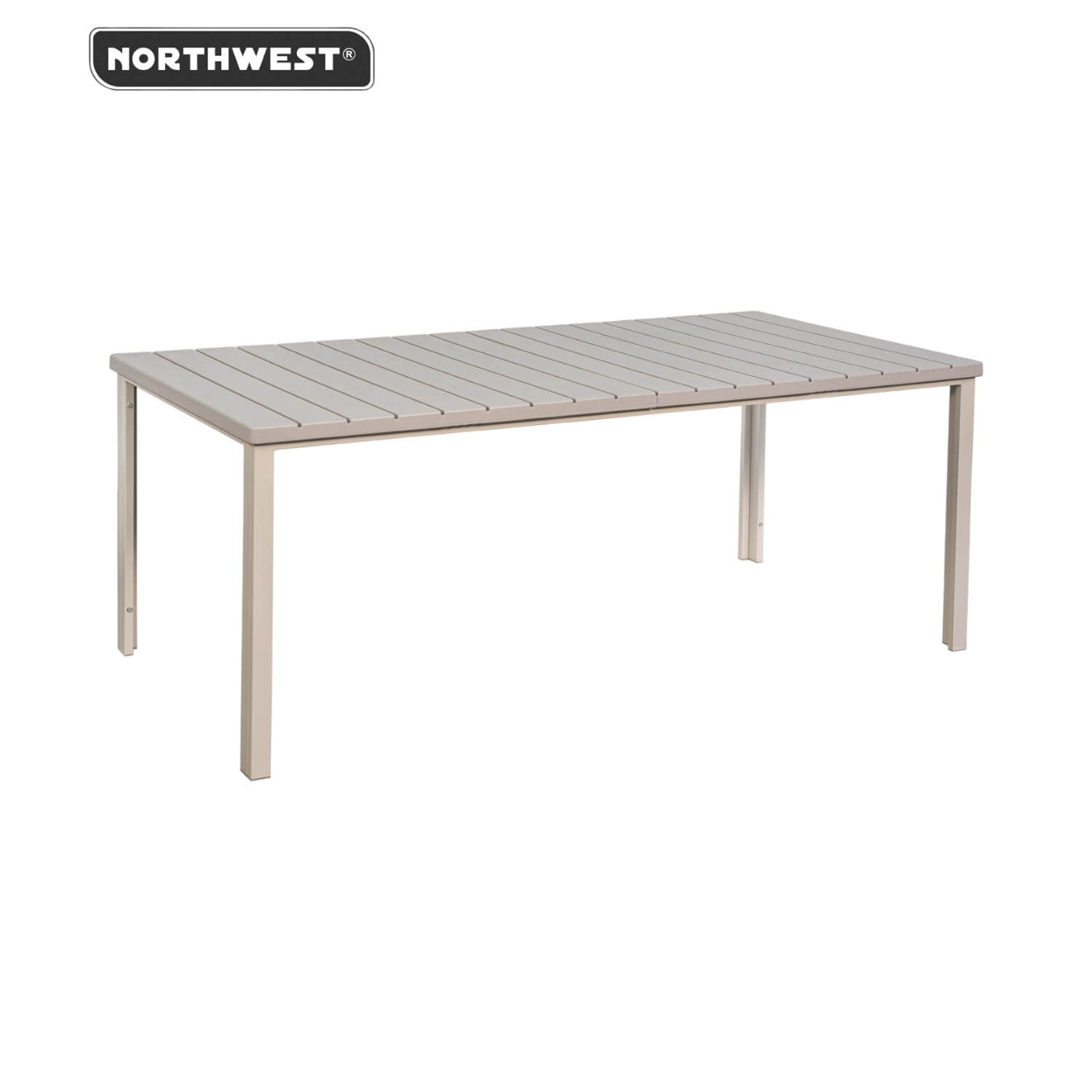 MESA TERRAZA NORTHWEST NW-DM04 POLYWOOD IMPERMEABLE 180X90CM BEIGE ACERO - 4