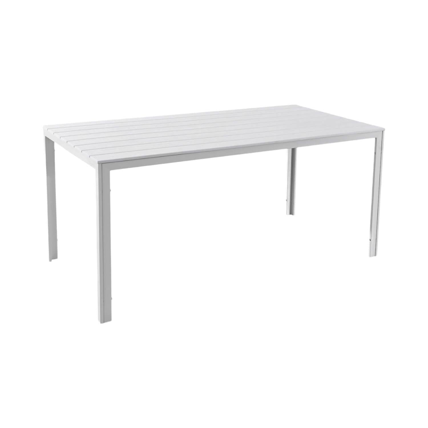 MESA TERRAZA NORTHWEST NW-DM02 POLYWOOD IMPERMEABLE 156X78CM BLANCO ACERO - 1