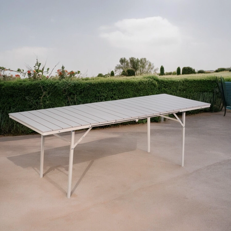 MESA TERRAZA NORTHWEST NW-EXT01 EXTENDIBLE PLEGABLE 78X166 214CM ACERO - 5