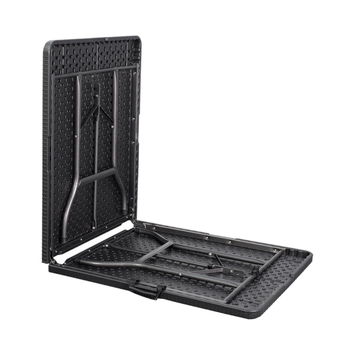 MESA NORTHWEST NW-RT180 PLEGABLE RECTANGULAR 180X74CM DISEÑO RATAN CAFÉ ACERO - 2