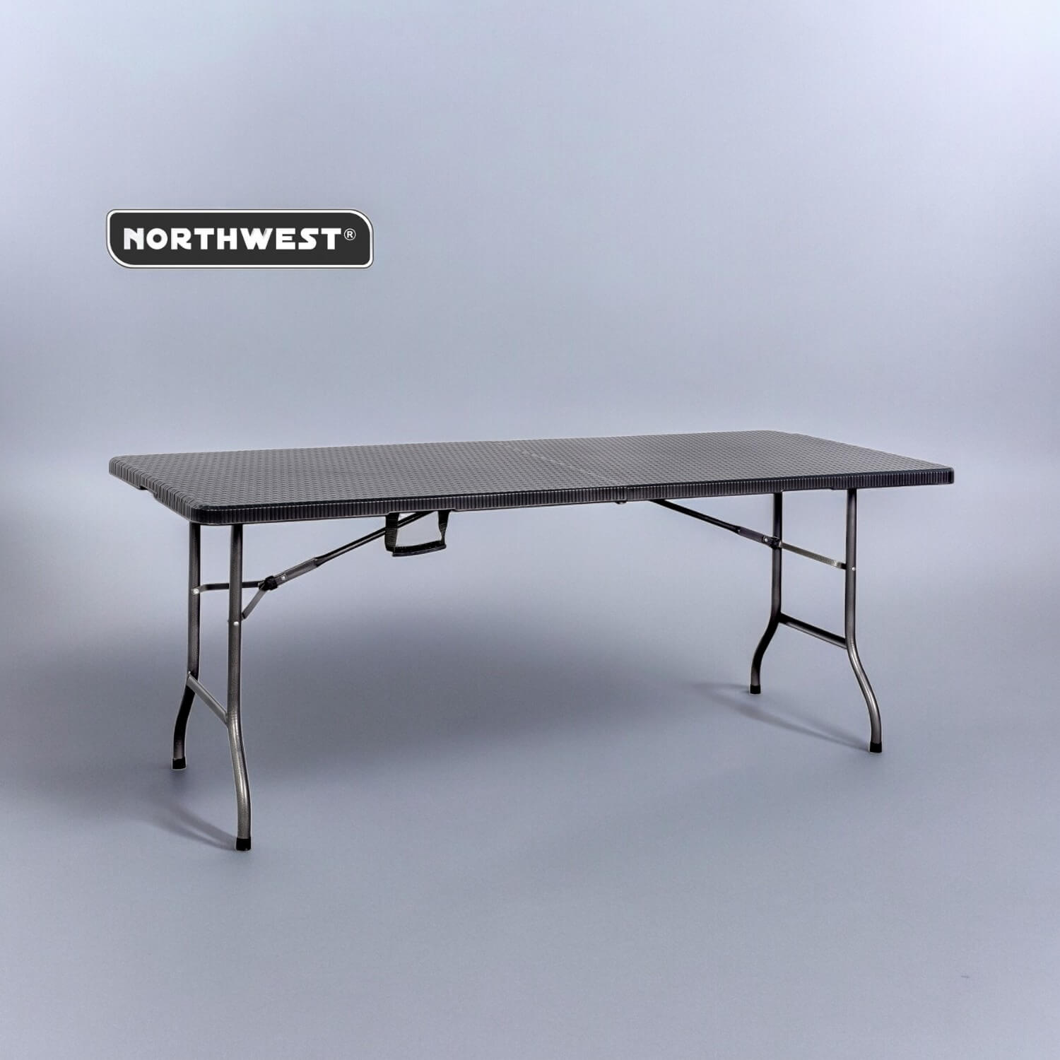 MESA NORTHWEST NW-RT180 PLEGABLE RECTANGULAR 180X74CM DISEÑO RATAN CAFÉ ACERO - 6