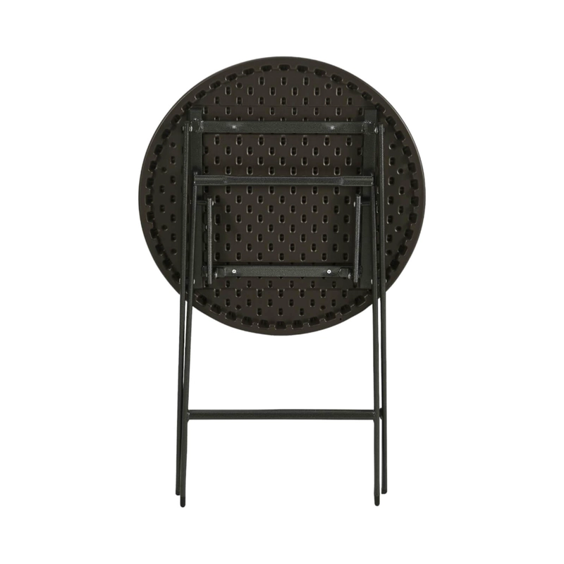 SET NORTHWEST ACERO CAFE 2 SILLAS + MESA REDONDA PLEGABLE 60 CM RATTAN - 4