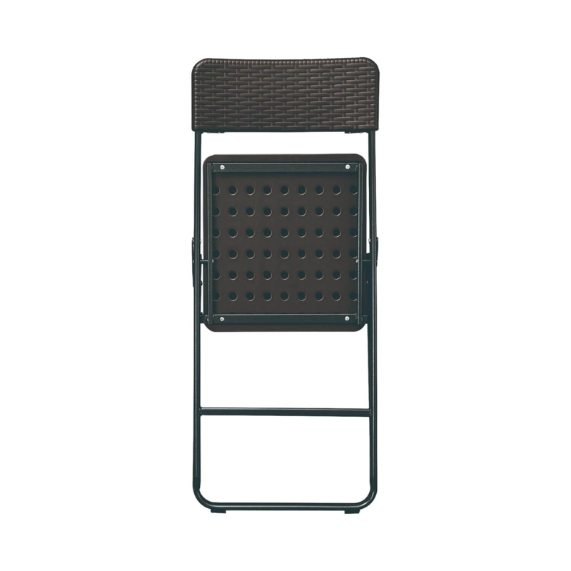 SET NORTHWEST ACERO CAFE 2 SILLAS + MESA REDONDA PLEGABLE 60 CM RATTAN - 5