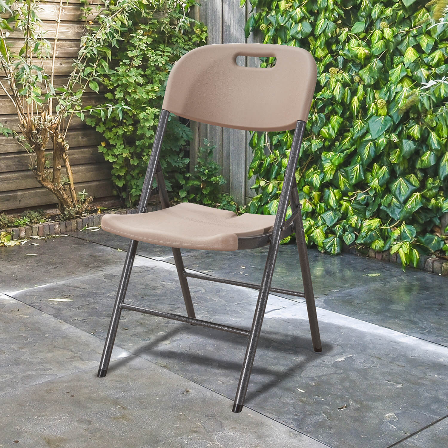 SILLA NORTHWEST NW-04 PLEGABLE 46X53X87CM BEIGE ACERO - 4