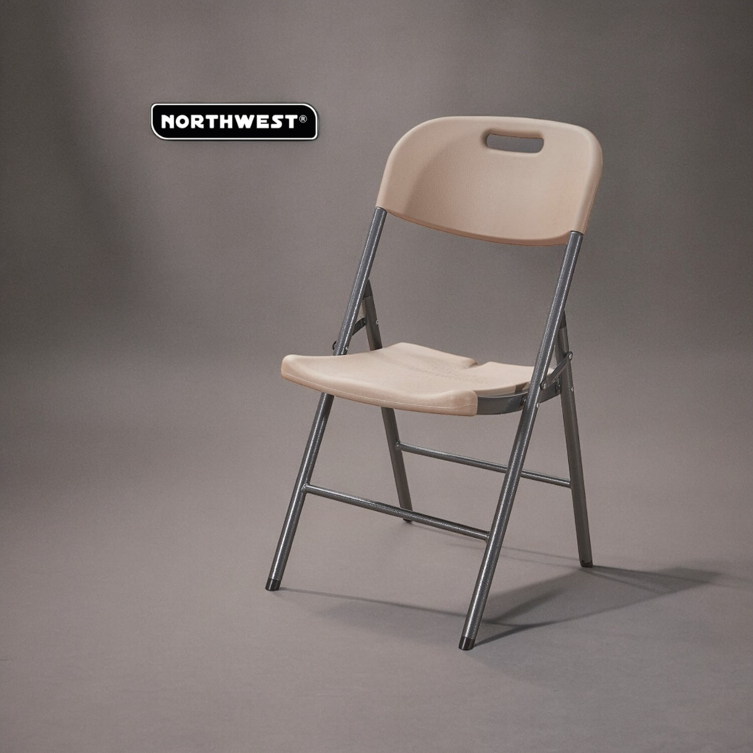 SILLA NORTHWEST NW-04 PLEGABLE 46X53X87CM BEIGE ACERO - 5
