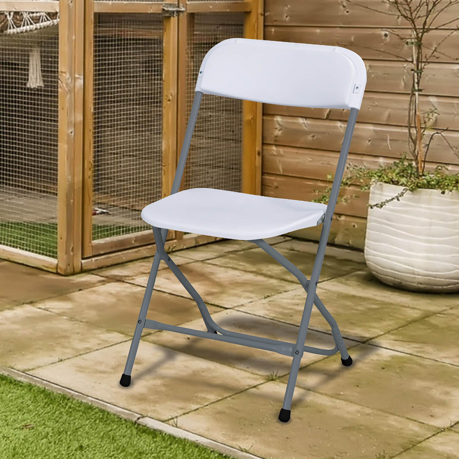 SILLA NORTHWEST NW-44 PLEGABLE 44X44X79 BLANCO ACERO - 2