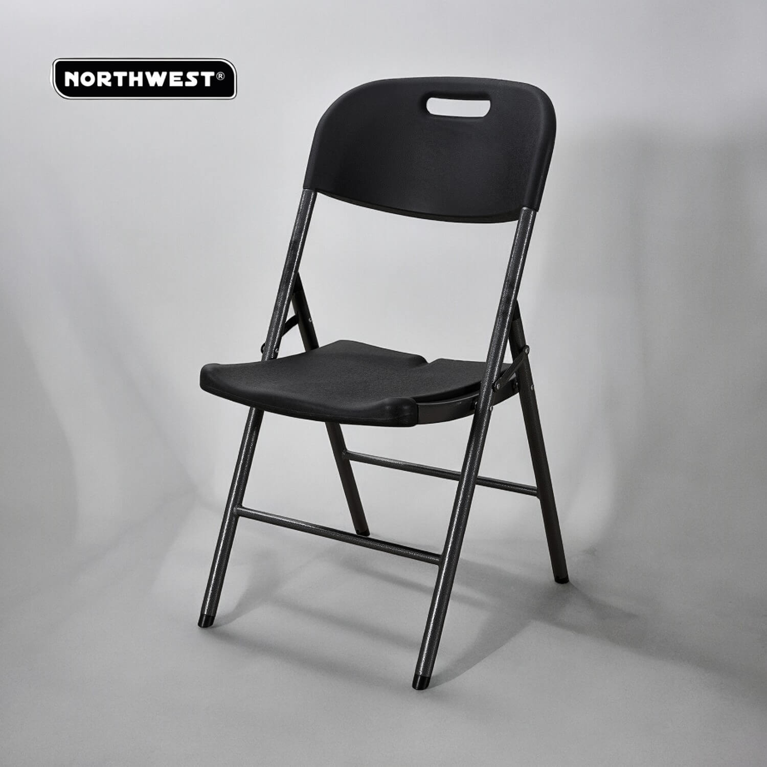 SILLA NORTHWEST NW-02 PLEGABLE 46X53X87 NEGRO ACERO - 5