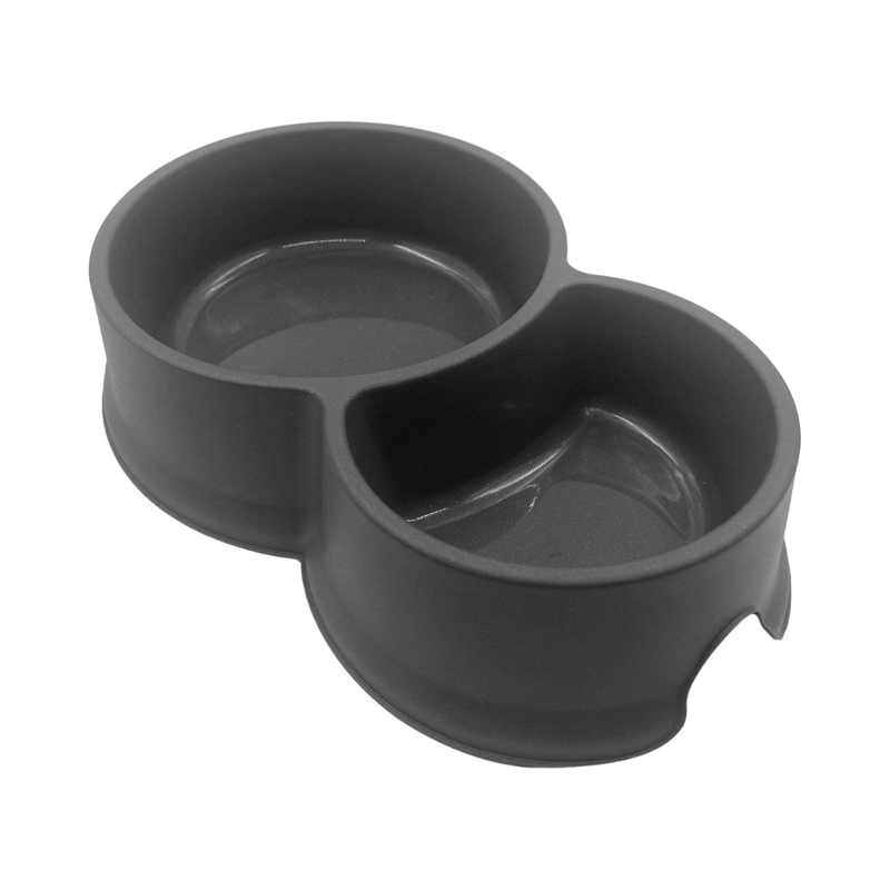 COMEDERO BEBEDERO DOBLE PARA MASCOTA NEGRO 95ML COOL PETS - 1