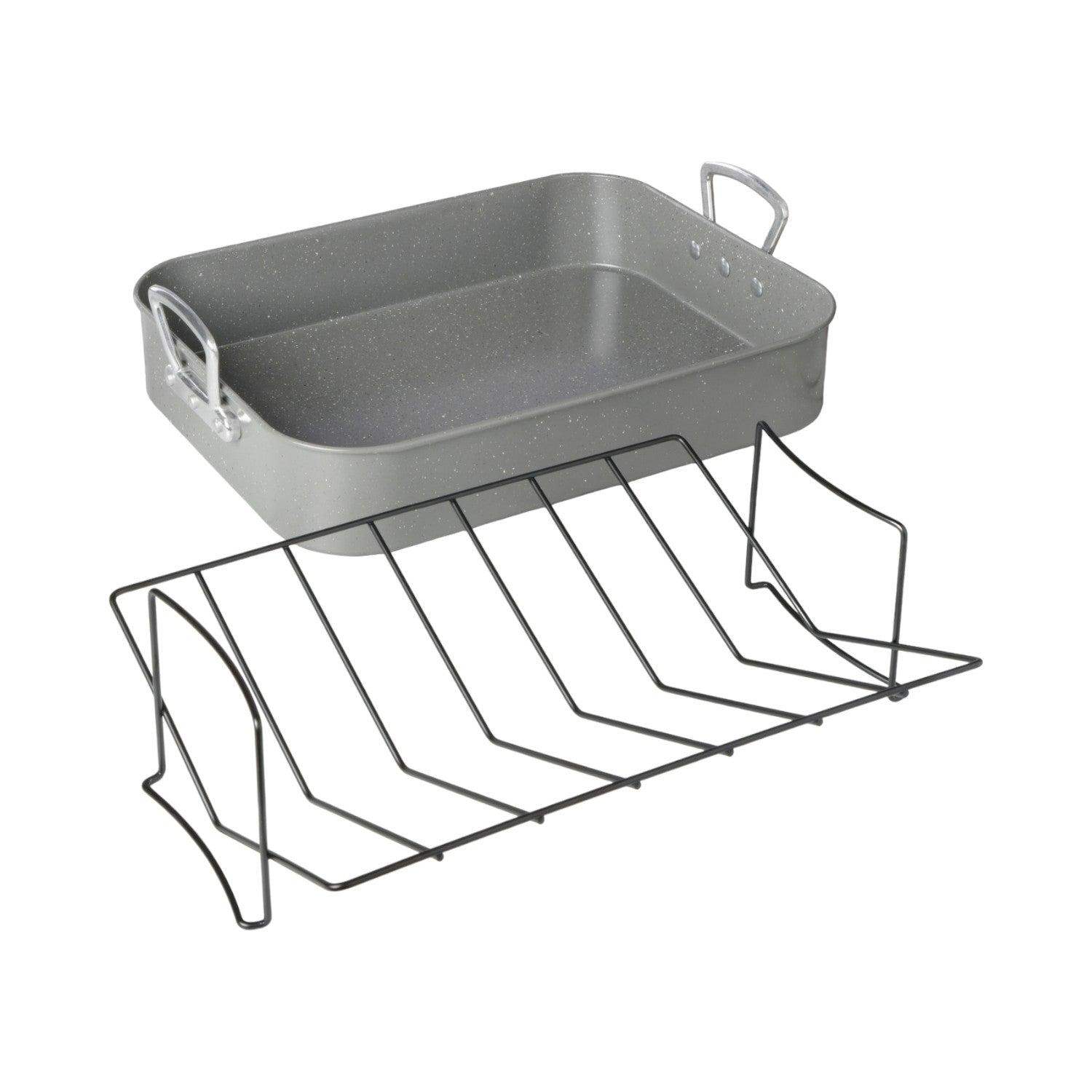 FUENTE C/ MANGO-REJILLA PARA ASAR ACERO CARBONO GIBSON HOME - 2