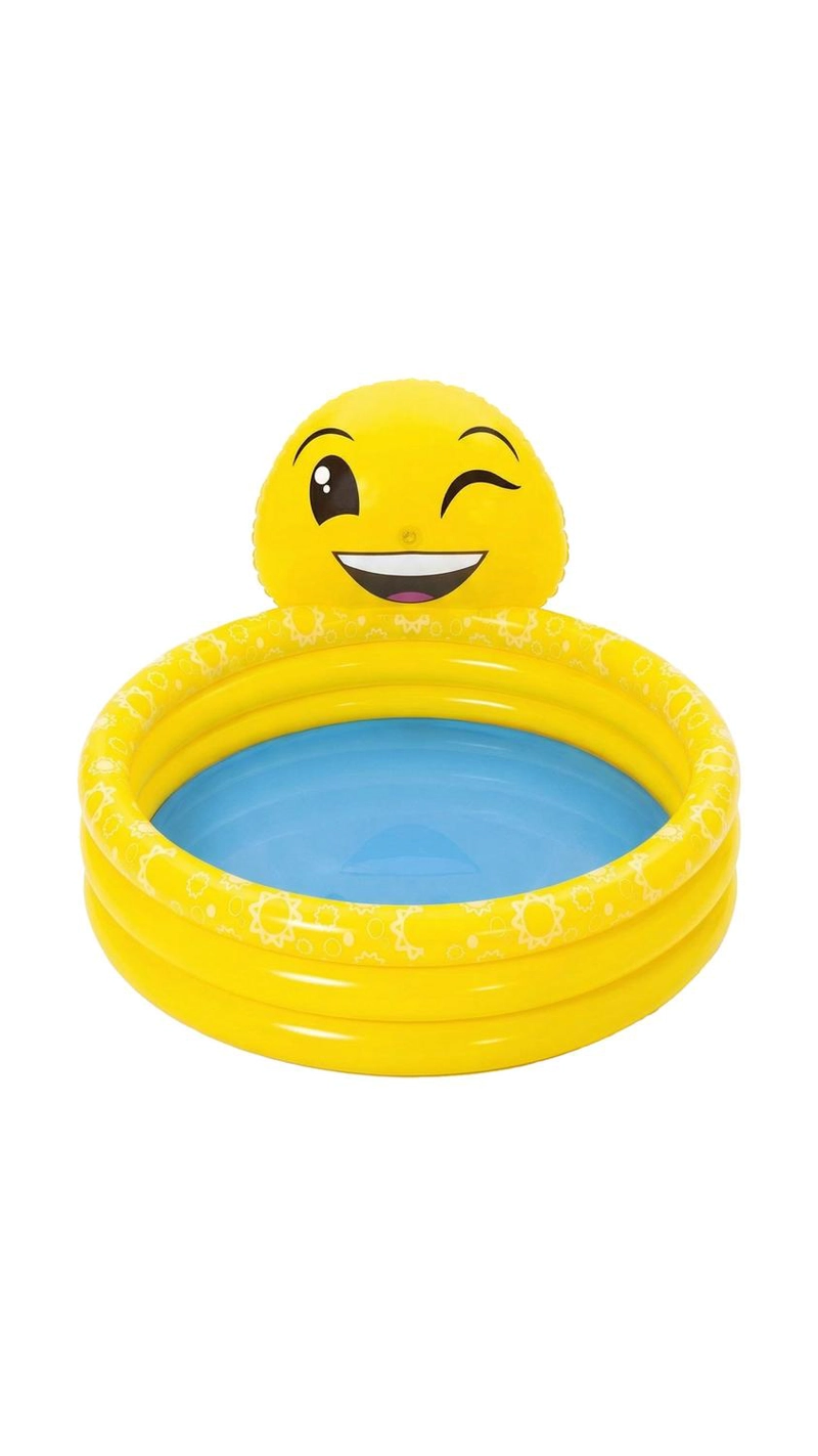 PISCINA INFLABLE BESTWAY 3 ANILLOS EMOJI LANZA AGUA 144X69 CM - 4