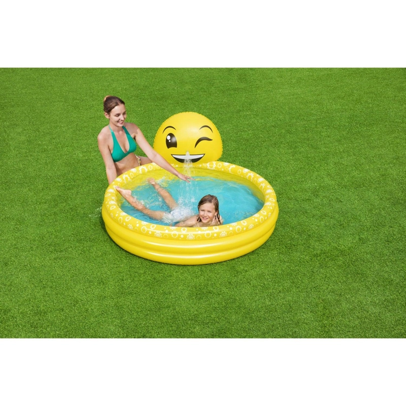 PISCINA INFLABLE BESTWAY 3 ANILLOS EMOJI LANZA AGUA 144X69 CM - 7