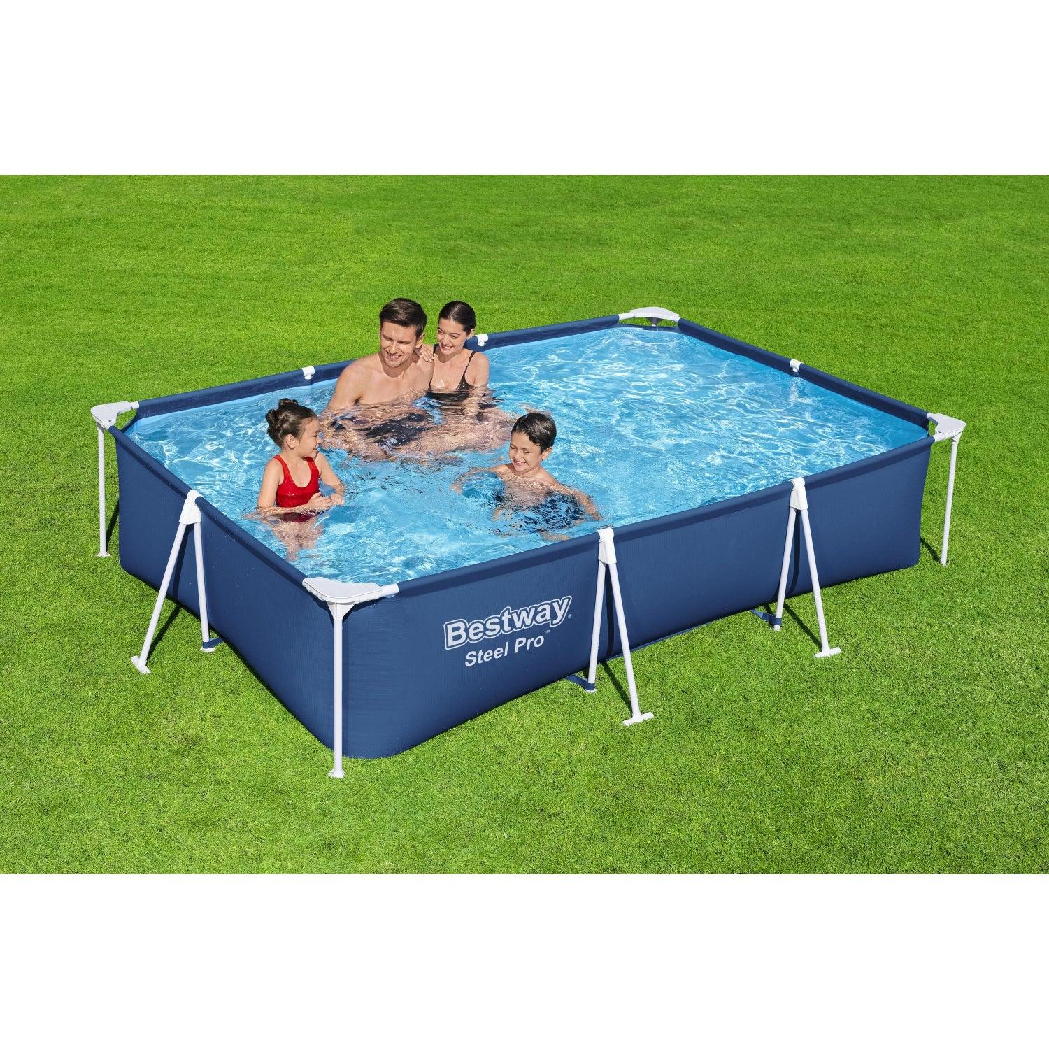 PISCINA BESTWAY 561NS RECTANGULAR STEEL PRO AZUL 2.80MX2.01MX66 CM - 7