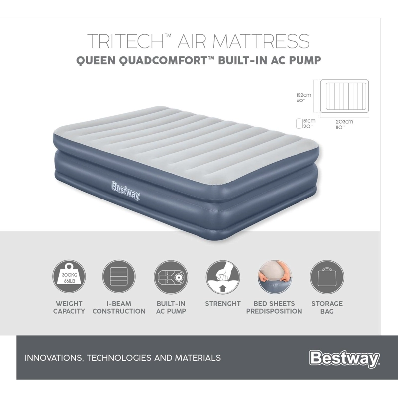 COLCHON INFLABLE ELE CTRICO QUEEN 2.03MX1.52MX51CM BESTWAY - 6