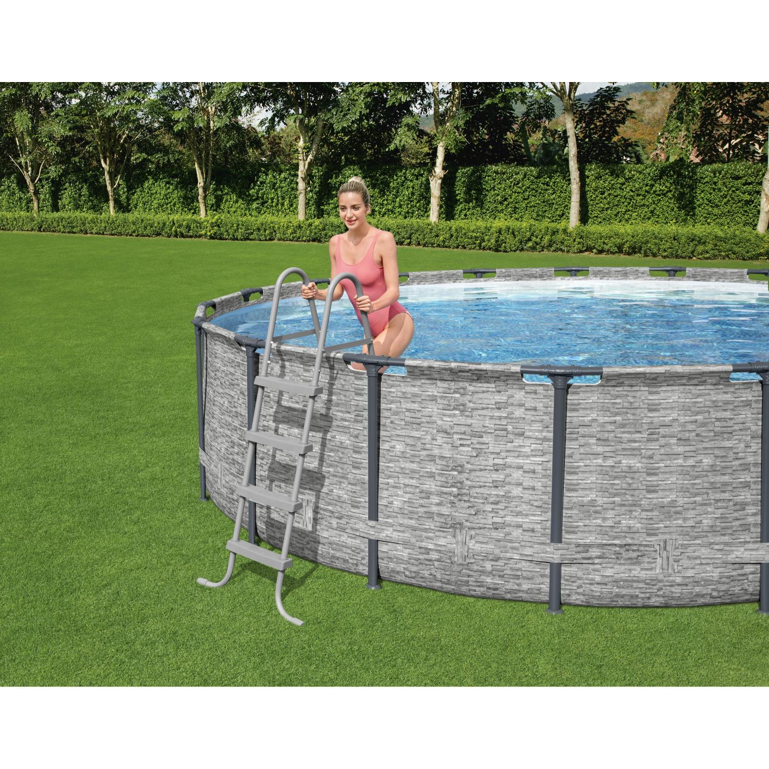 ESCALERA BESTWAY PISCINA 1.22M BLANCO - 3